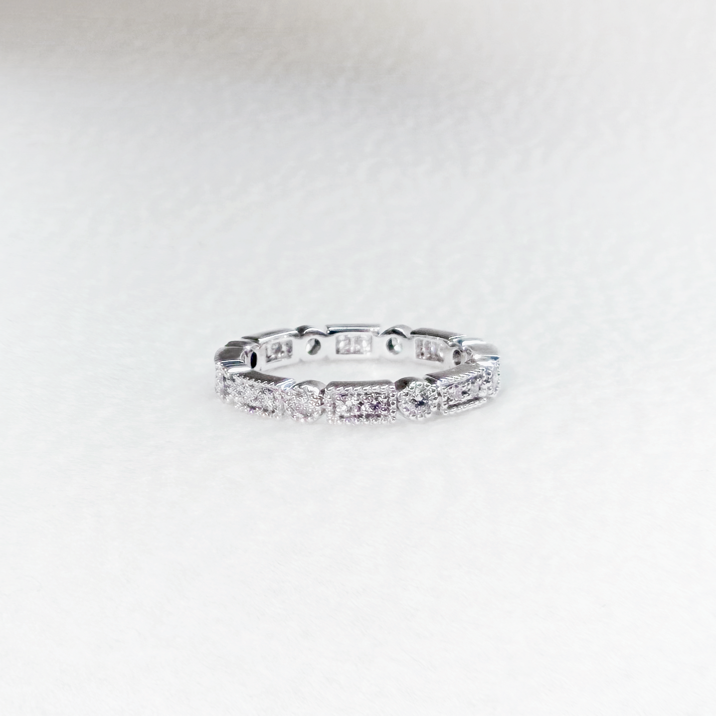 Heritage, Art Deco Milgrain Diamond Wedding Ring
