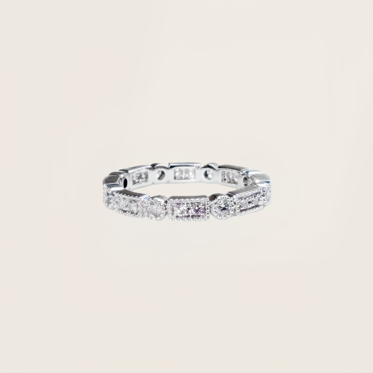 Heritage, Art Deco Milgrain Diamond Wedding Ring