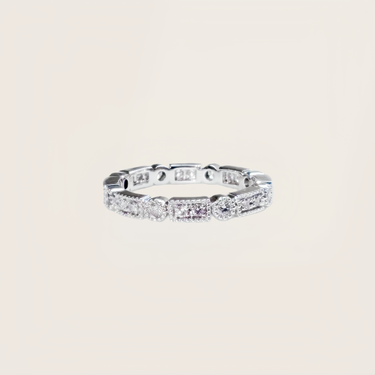 Heritage, Art Deco Milgrain Diamond Wedding Ring