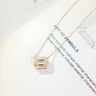 Emerald Cut Diamond Bezel Set Necklace