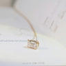 Emerald Cut Diamond Bezel Set Necklace