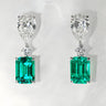 Toi Et Moi Diamond and Emerald Dangling Earrings