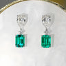 Toi Et Moi Diamond and Emerald Dangling Earrings