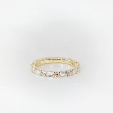Evelisse, Baguette & Round Diamond Eternity Wedding Ring