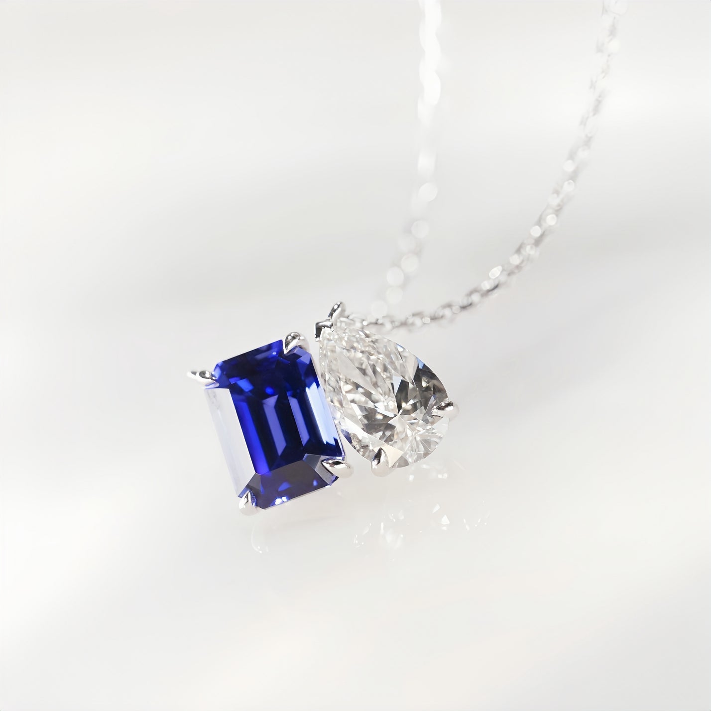 Toi-Et-Moi Sapphire & Diamond Necklace