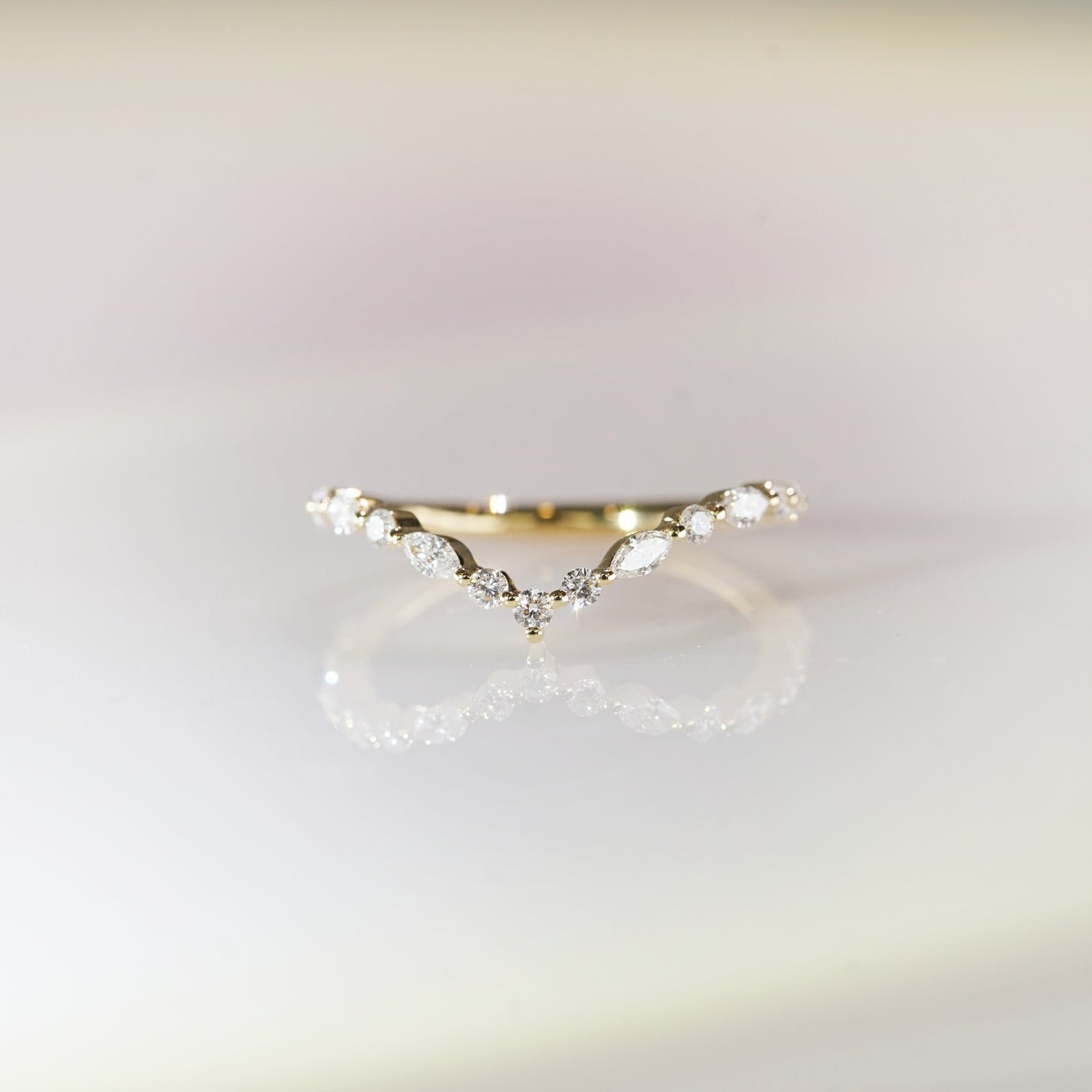 Lyra, Marquise & Round Nesting Diamond Wedding Ring