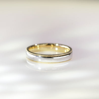 Unity, Two-Tone Milgrain Solid Wedding Ring