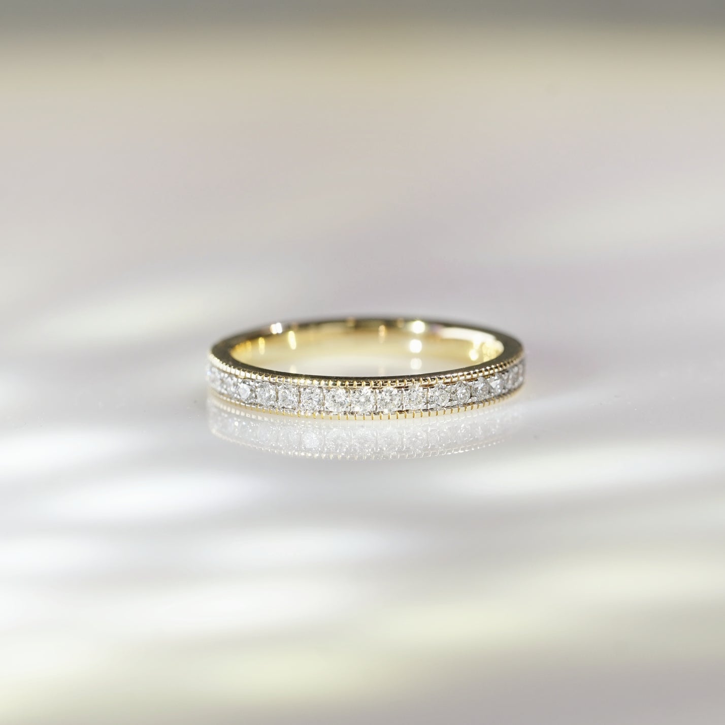 Unity, Milgrain Wedding Ring with Diamonds