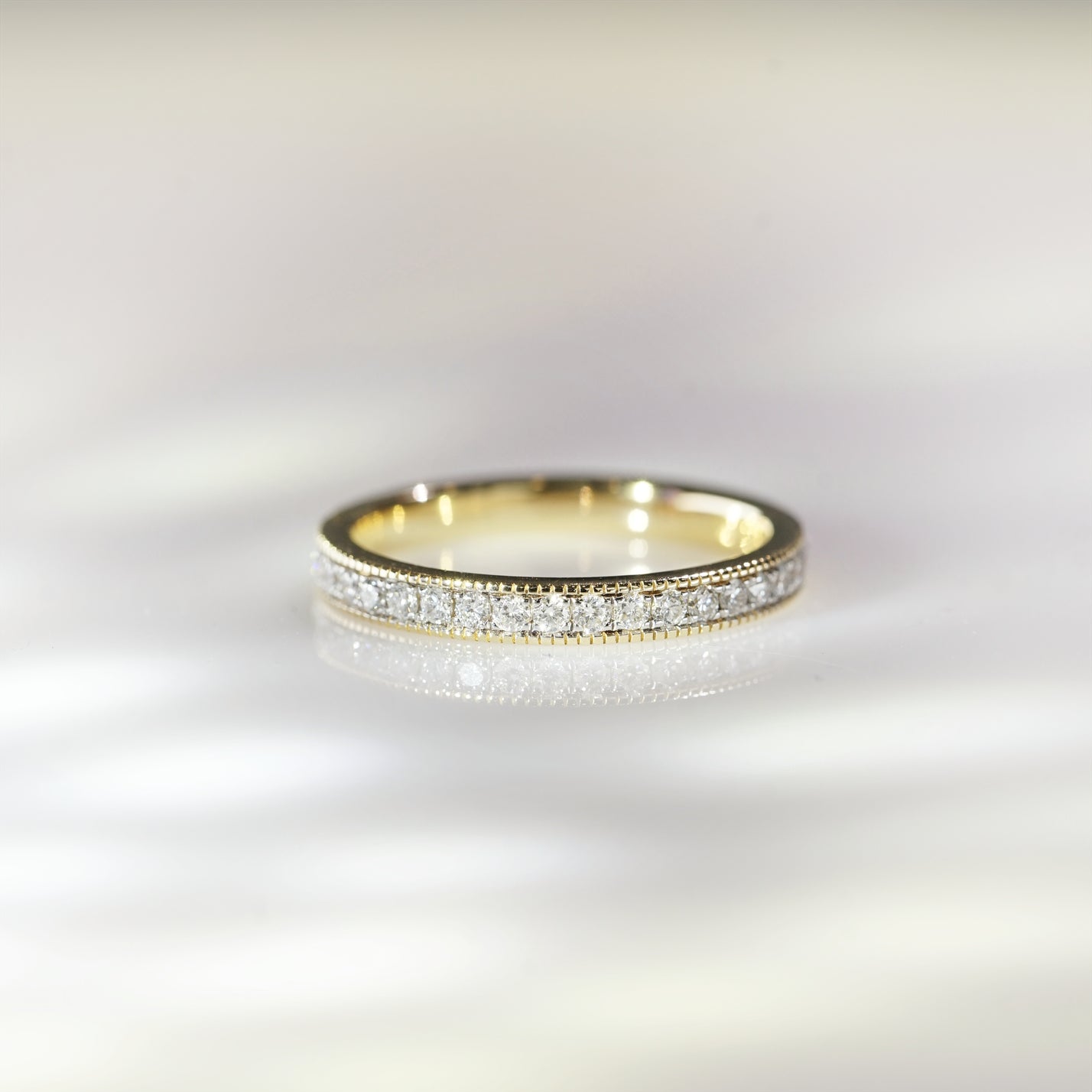 Unity, Milgrain Wedding Ring with Diamonds