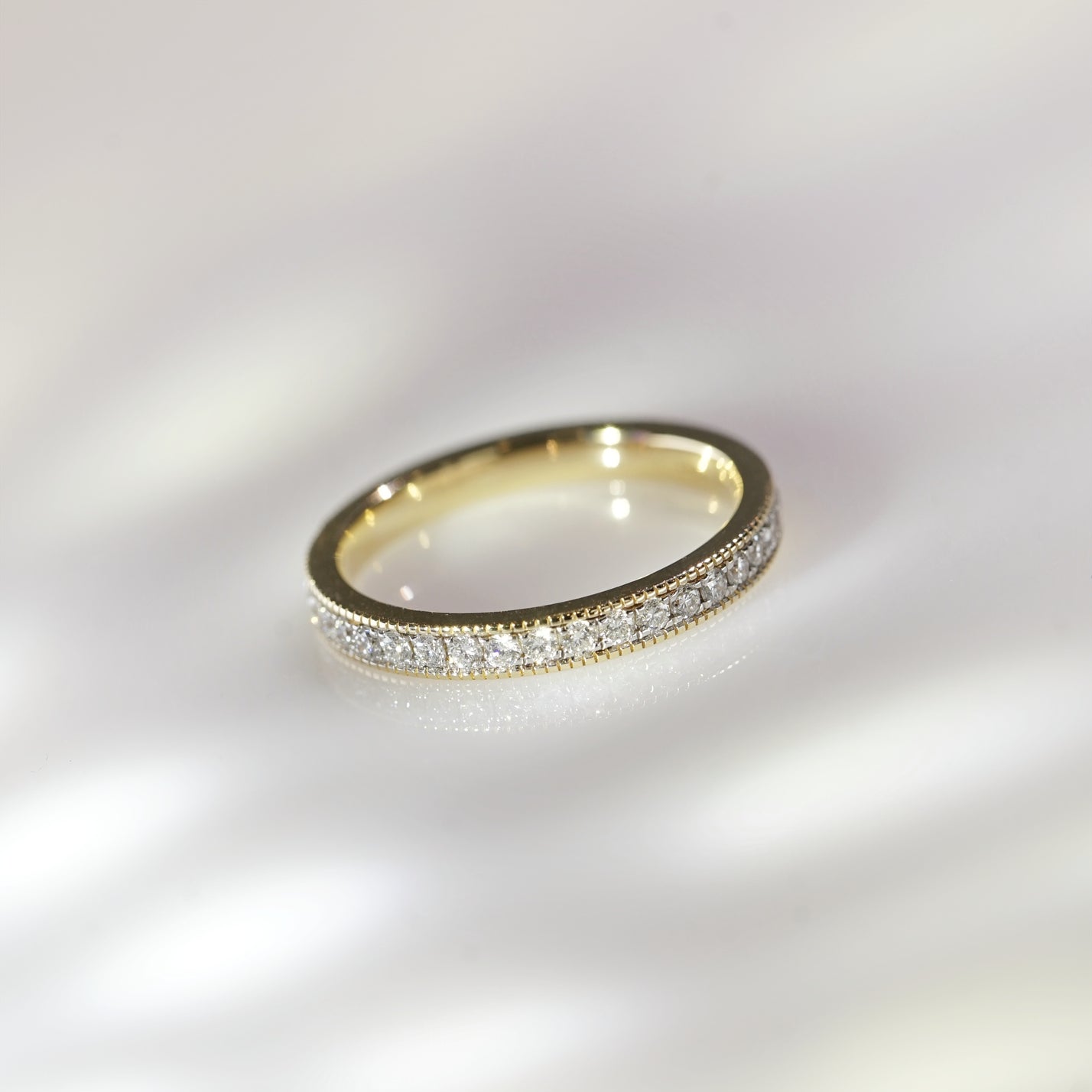 Unity, Milgrain Wedding Ring with Diamonds