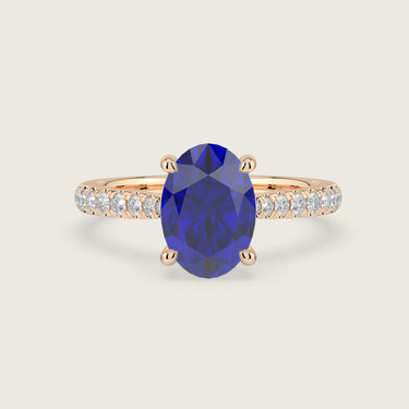 Avery, Oval Cut Sapphire Pavé Ring