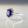 Lavinia, Vintage Oval Cut Sapphire Halo Ring
