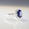 Lavinia, Vintage Oval Cut Sapphire Halo Ring