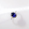 Lavinia, Vintage Oval Cut Sapphire Halo Ring