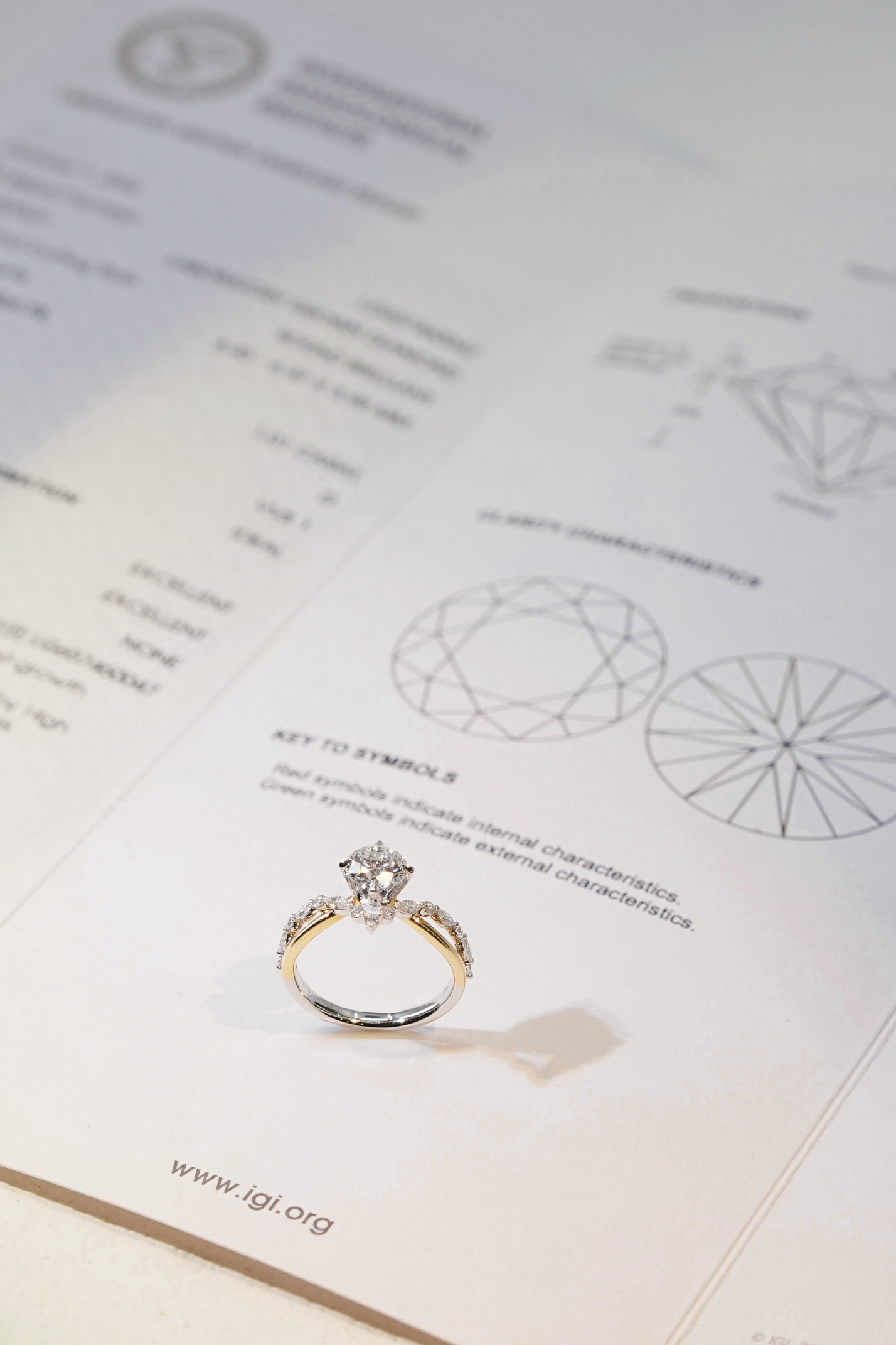 The One, Round Brilliant Diamond Ring with V-shaped Twist Band