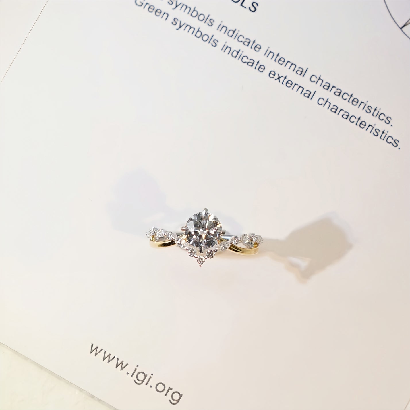 The One, Round Brilliant Diamond Ring with V-shaped Twist Band