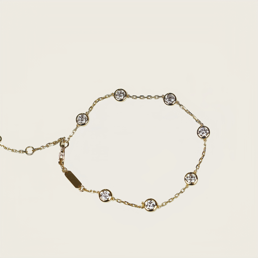 Round Brilliant Diamond Bubble Bracelet