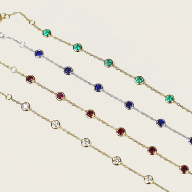 Round Brilliant Emerald Bubble Bracelet (test order)