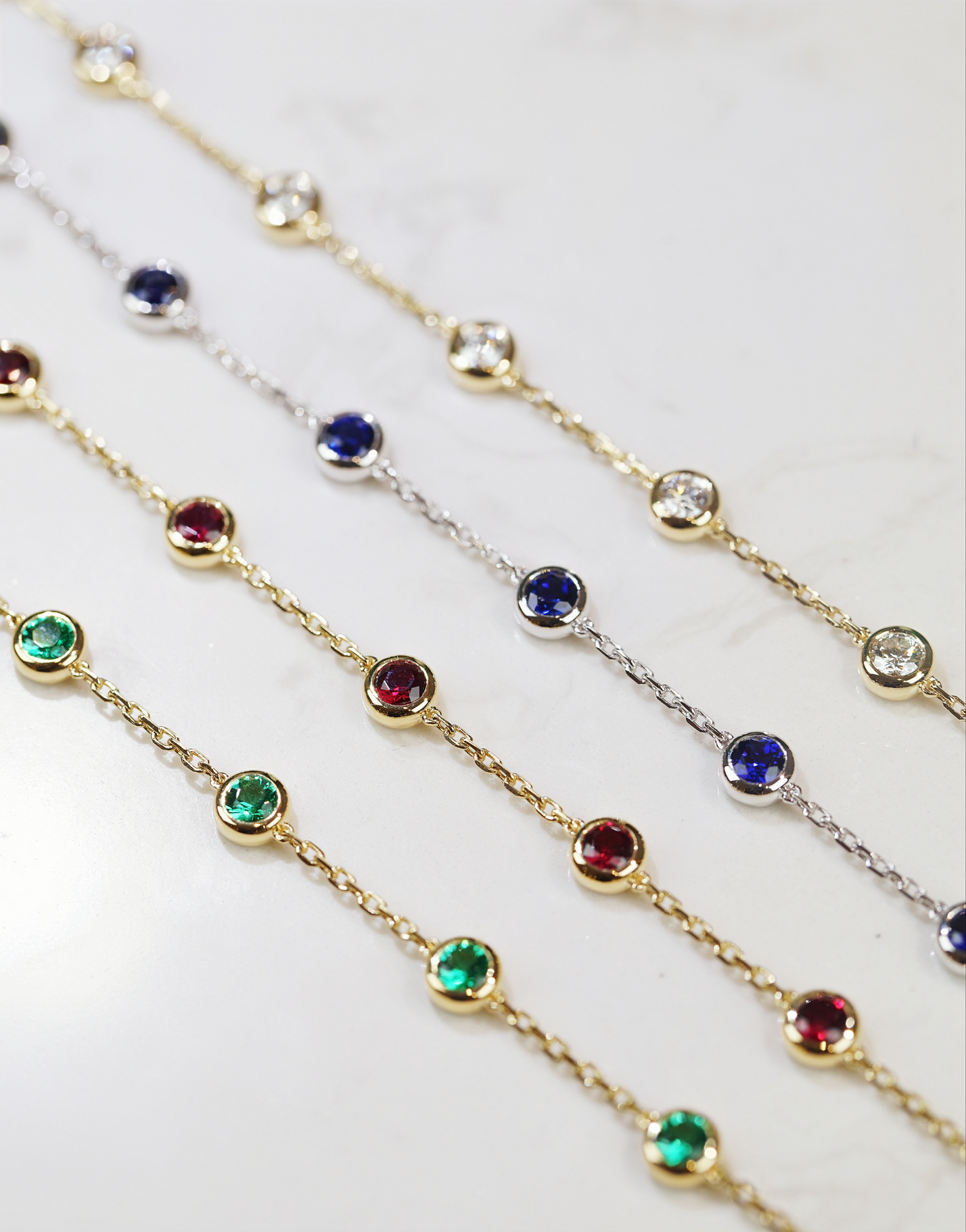 Round Brilliant Diamond Bubble Bracelet