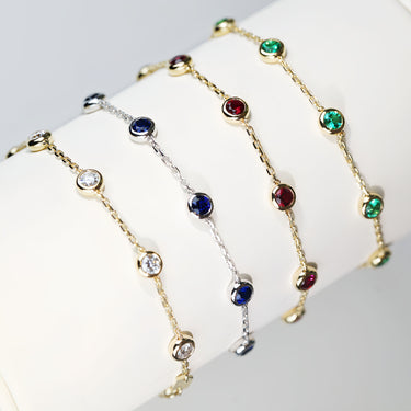 Round Brilliant Emerald Bubble Bracelet (test order)