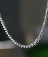 Round Brilliant Diamond Graduated Tennis Necklace