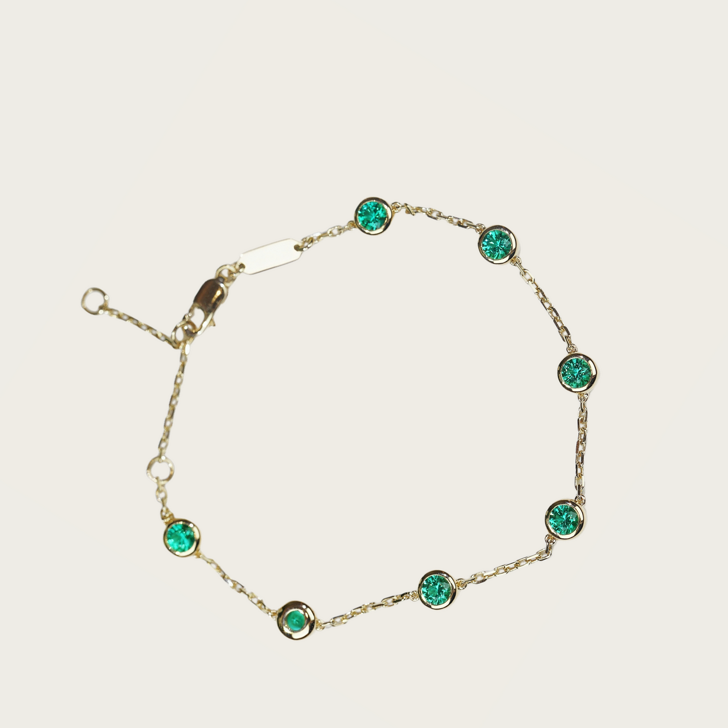 Round Brilliant Emerald Bubble Bracelet (test order)