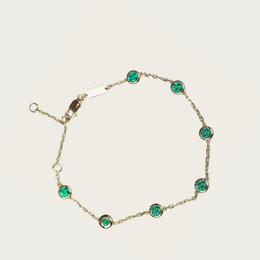 Round Brilliant Emerald Bubble Bracelet (test order)